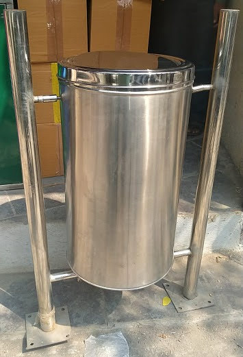 S Steel Single Pole Bin